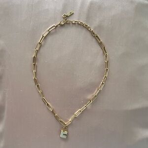 Baublebar chain necklace with lock pendant